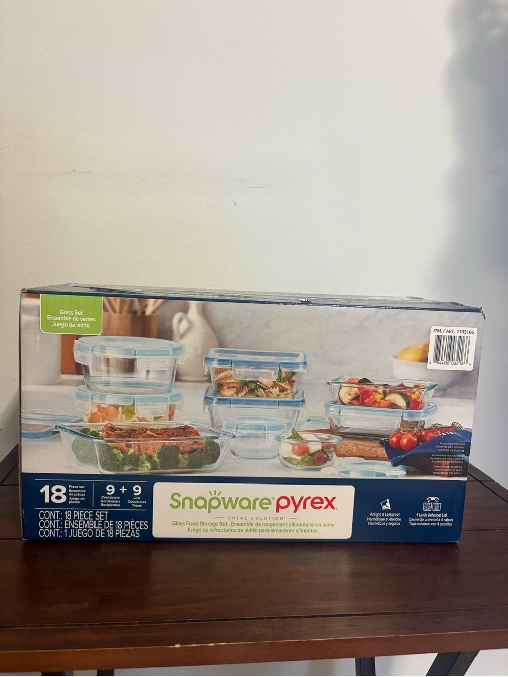 Pyrex Snapware Glass Storage Set with Light Blue Lids
